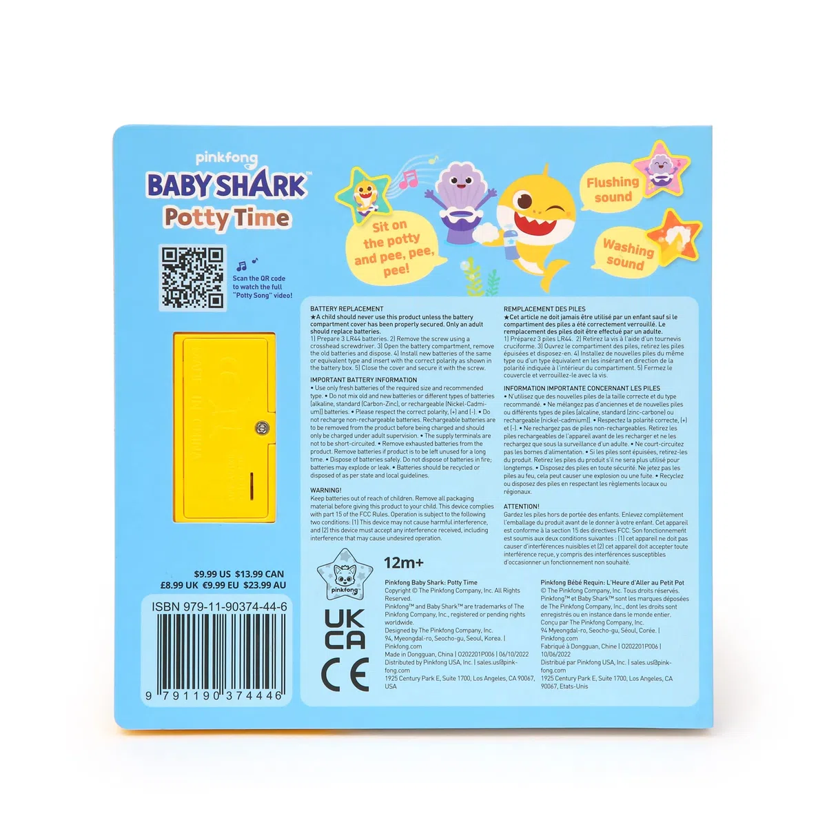Baby Shark - Libro de sonido de 3 botones: libros interactivos de entrenamiento para ir al baño para niños pequeños, juguetes de aprendizaje