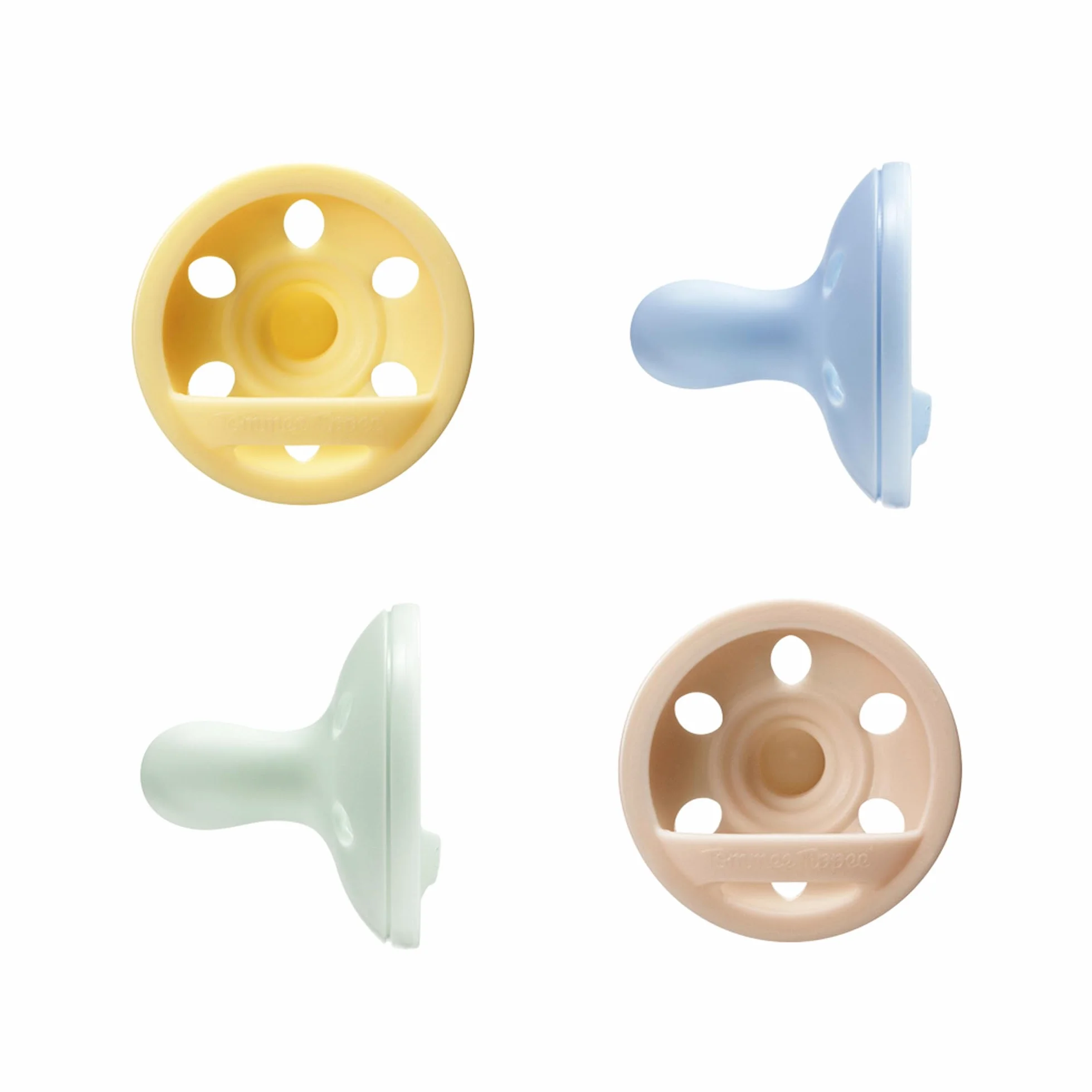 Tommee Tippee Chupete anatómico ligero, 0-6m, paquete de 4, diseño ligero de silicona de una sola pieza, tetina simétrica