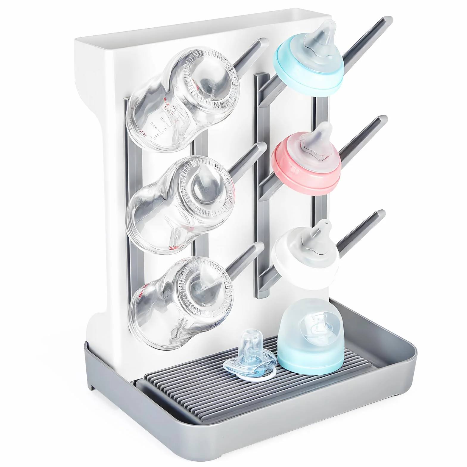 Vicloon Escurre Biberones, Soporte Vertical Grande para Secador de Biberones con Bandeja Antigoteo, Ahorra Espacio, Sin BPA, para Escurridor Accesorios de Bebé, Biberone y Tetinas