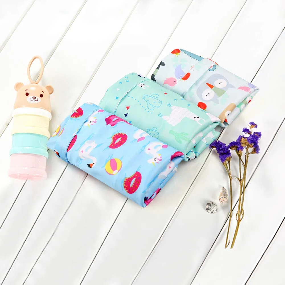 Bolsa de Pañales, 3 Pcs Reutilizable Wetbag, Impermeable Lavable con 2 Cremallera para Mamá de Bebé, Transpirable Organizador de Maquillaje de Colgar, Viajes, Playa, Piscina, Gym (Azul)
