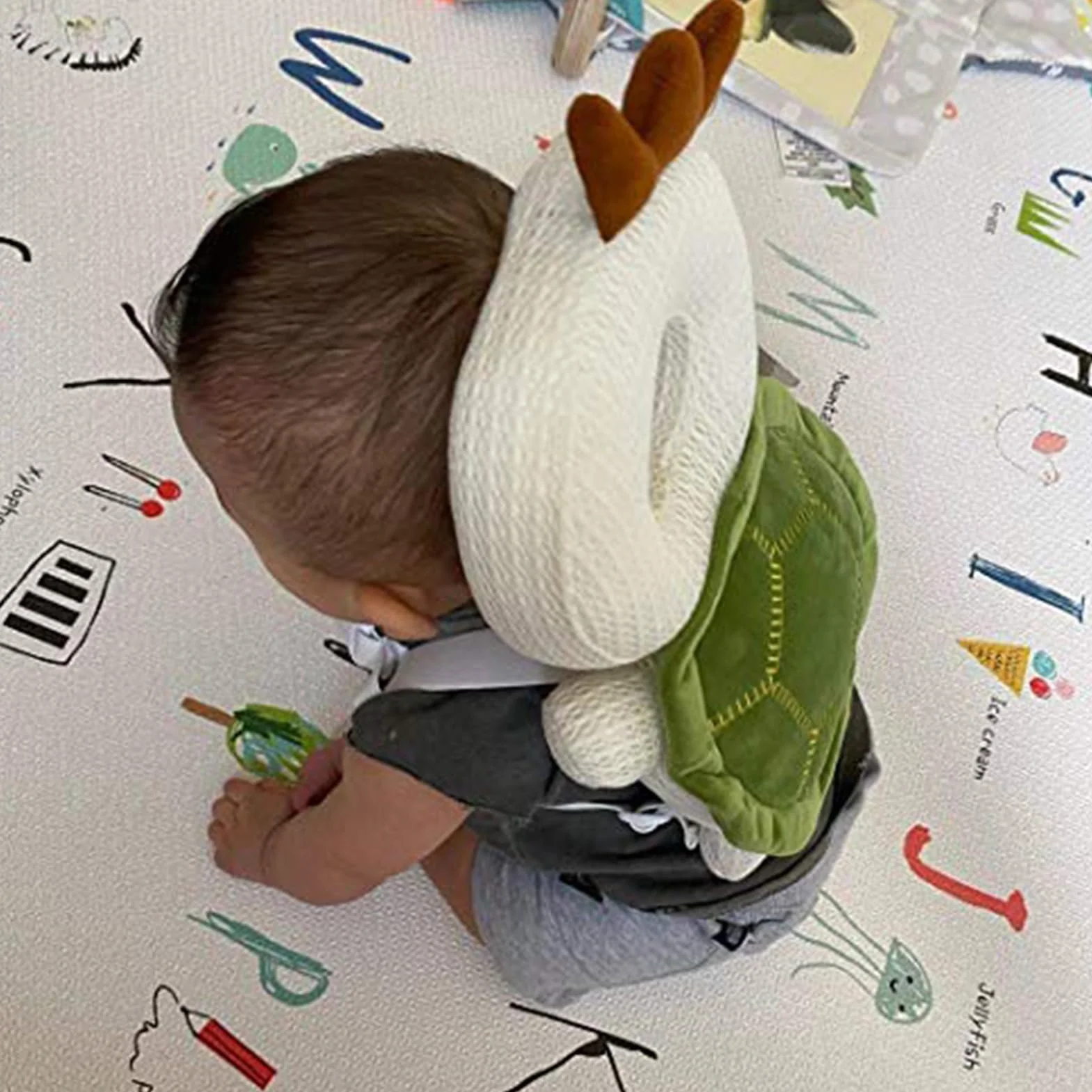 Bebamour Almohada para bebés Suave Transpirable Soporte Cabeza Anticaídas Tortuga