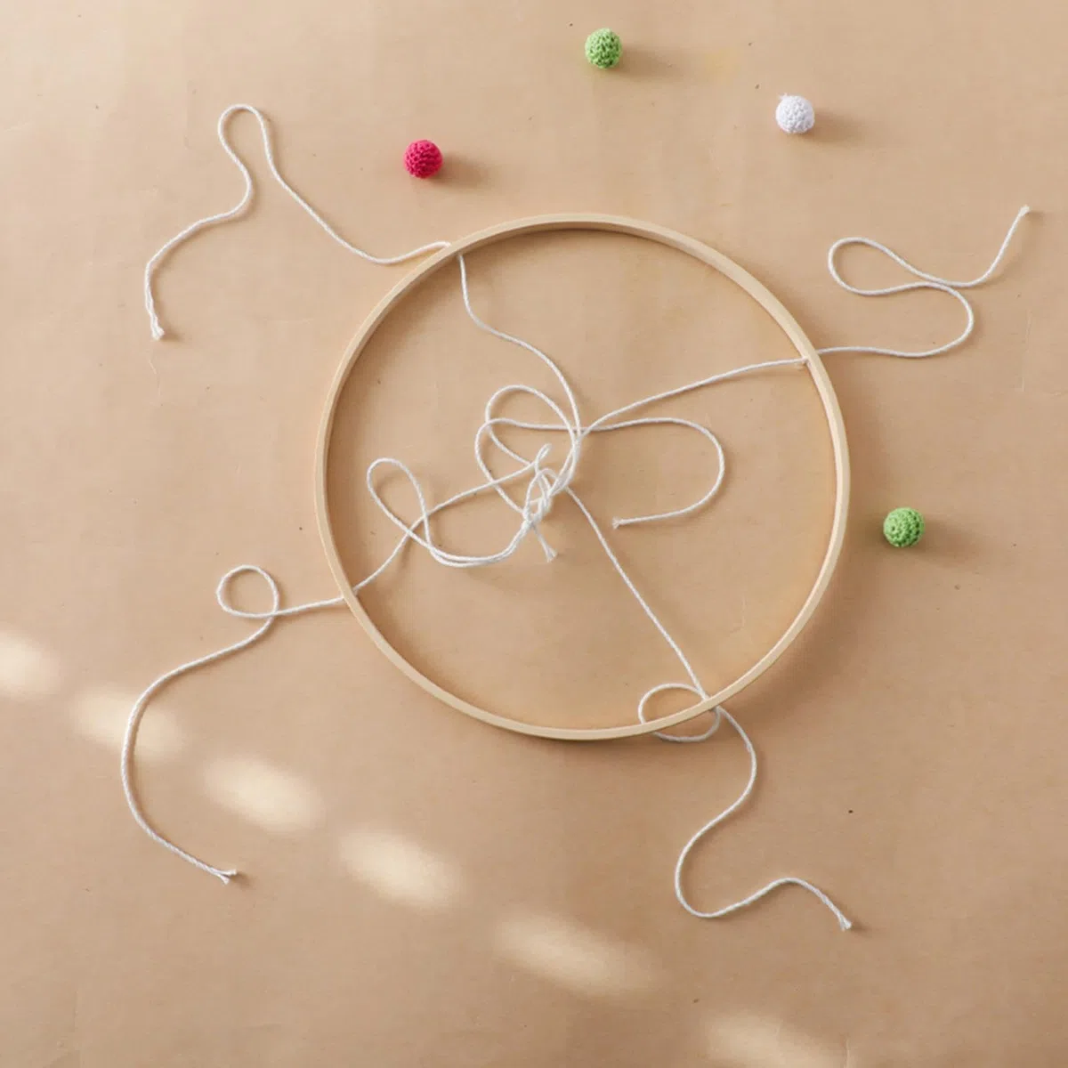 Estructura Móvil de Bambú para Cuna Infantil Marco de Madera para Manualidades Colgantes Soporte Resistente para Campanillas Y Adornos Accesorios Arte, 23 Cm 4 Agujeros, Individual