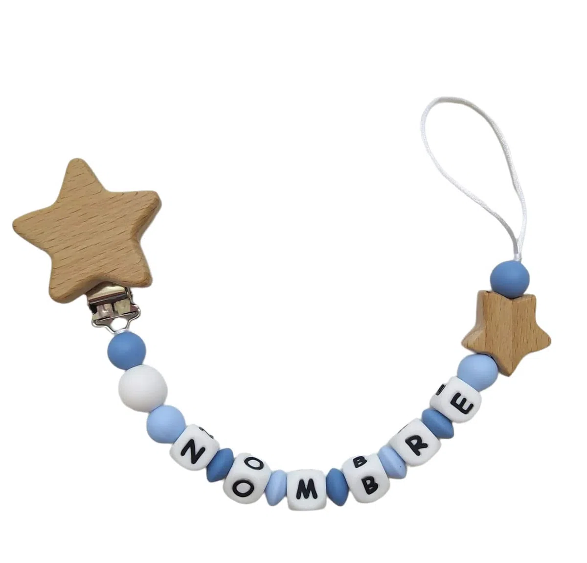 Lindo Bebé- Chupetero Personalizado diseño exclusivo y único | Con nombre del bebé | Regalo recien nacido, babyshower,... | Sujetachupetes, cadena para chupete