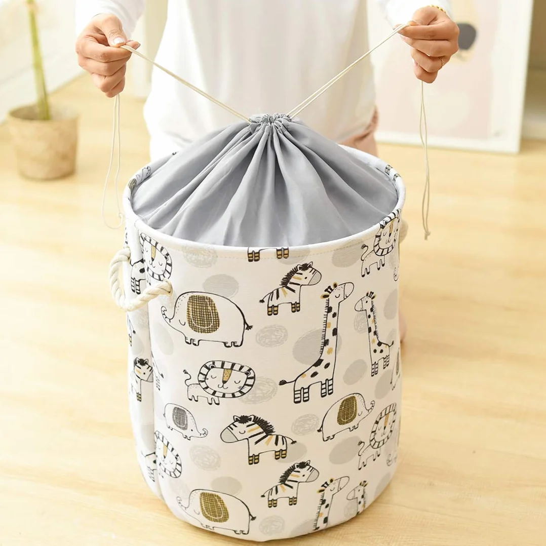 Cesto Ropa Sucia Bebe, Cesta de Juguetes con Asa, Cubo Ropa Sucia para Lavadero (Jirafa)