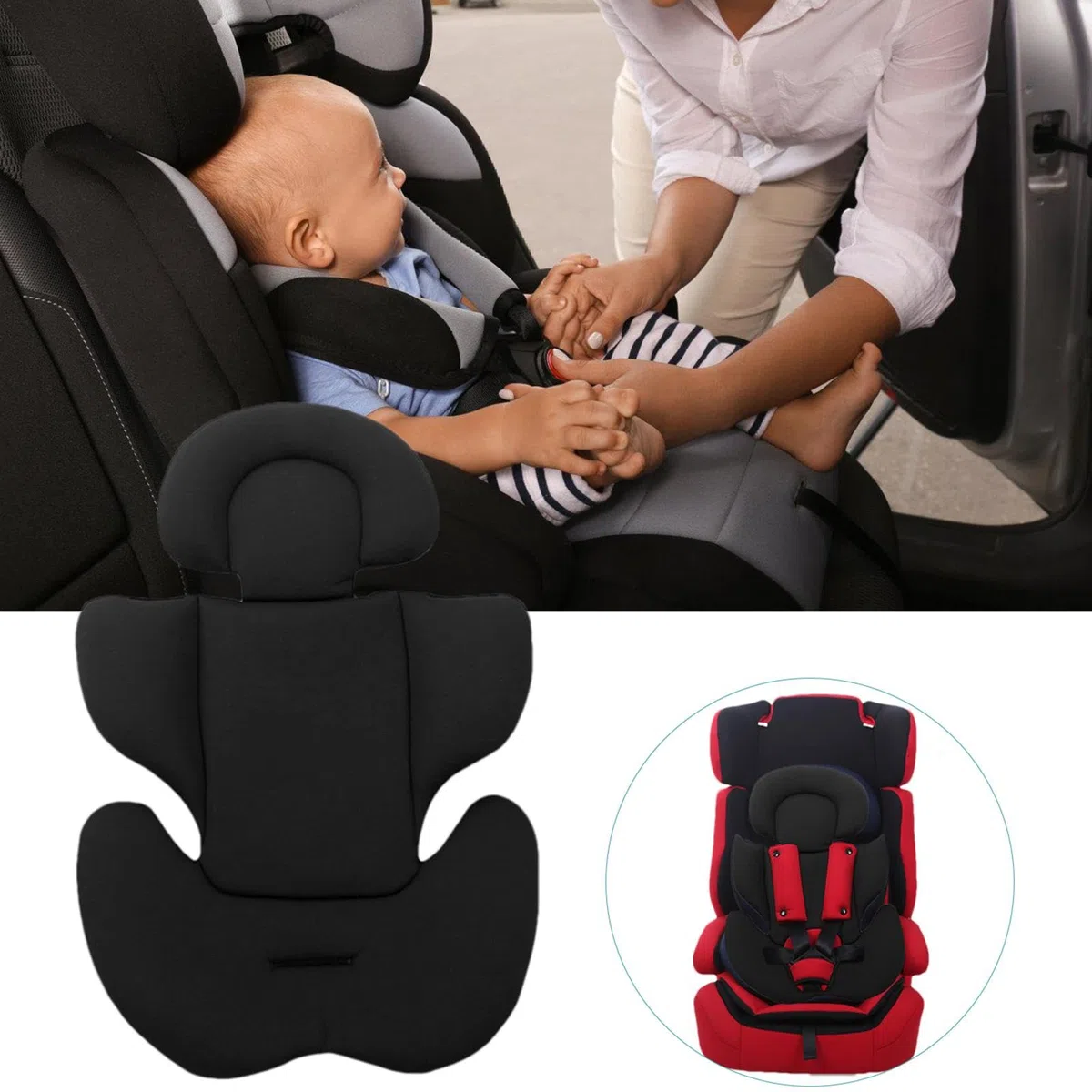 Genérico Cojín para Cochecito Bebé - Cojín para Asiento De Automóvil para Recién Nacido | Cojín para Asiento De Coche De Bebé | Soporte para La Cabeza Y El Cuerpo del Asiento De Automóvil