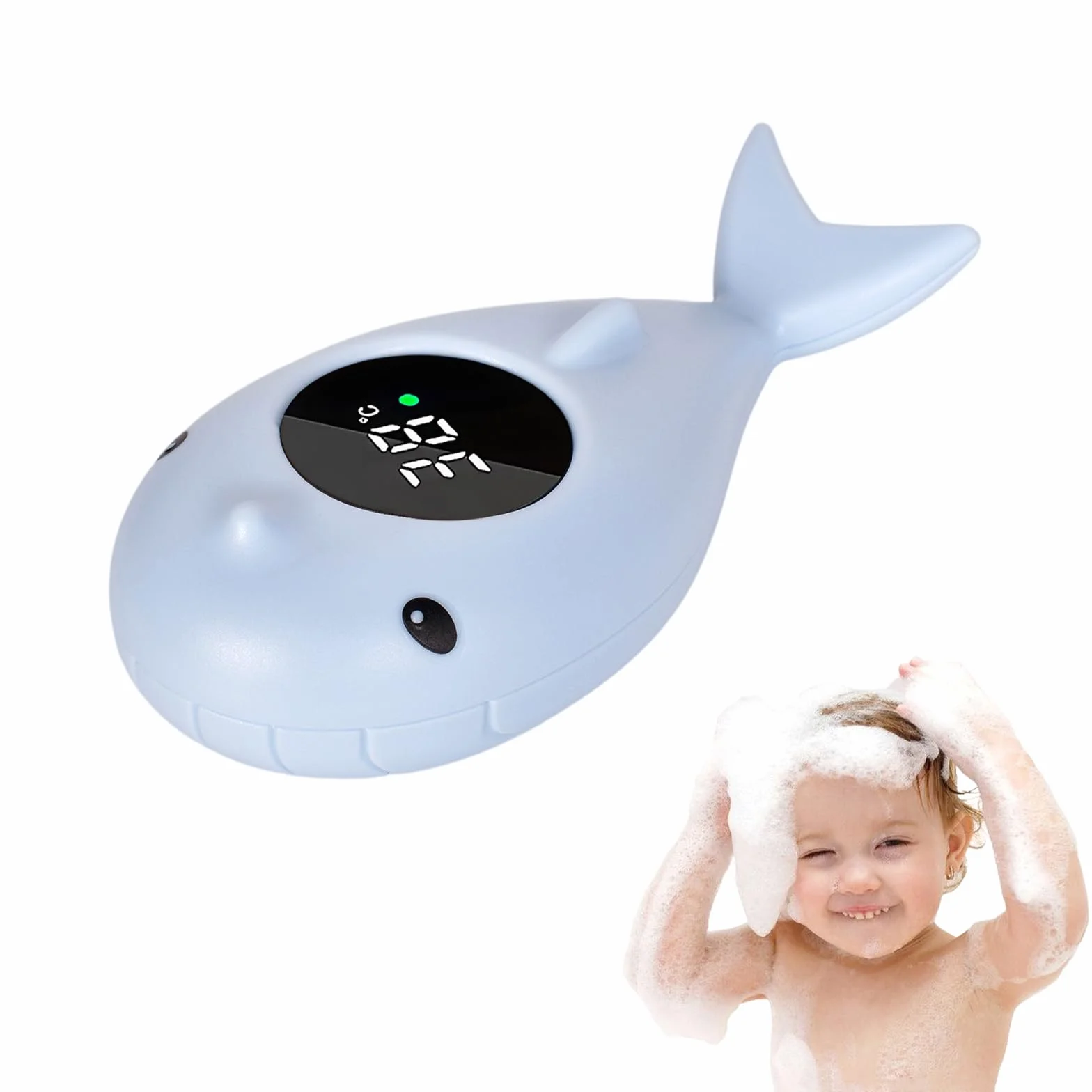 Termómetro de Baño Digital, Termómetro de Bañera con Alarma de Advertencia LED, Termometro de Baño para Bebés, Termometro Digital de Agua para Pequeños Bañeras Piscinas (Azul)