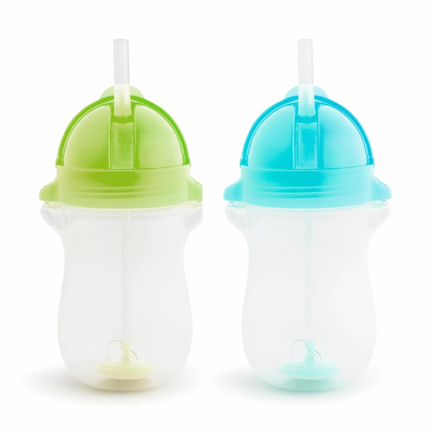 Munchkin Click Lock Set de Tazas con Pajita Tip & Sip, Tazas para Bebé y Niño Pequeño con Pajita, Libre de BPA, Sin Derrames, Tazas para Niños, 296ml, Set de 2, Verde/Azul