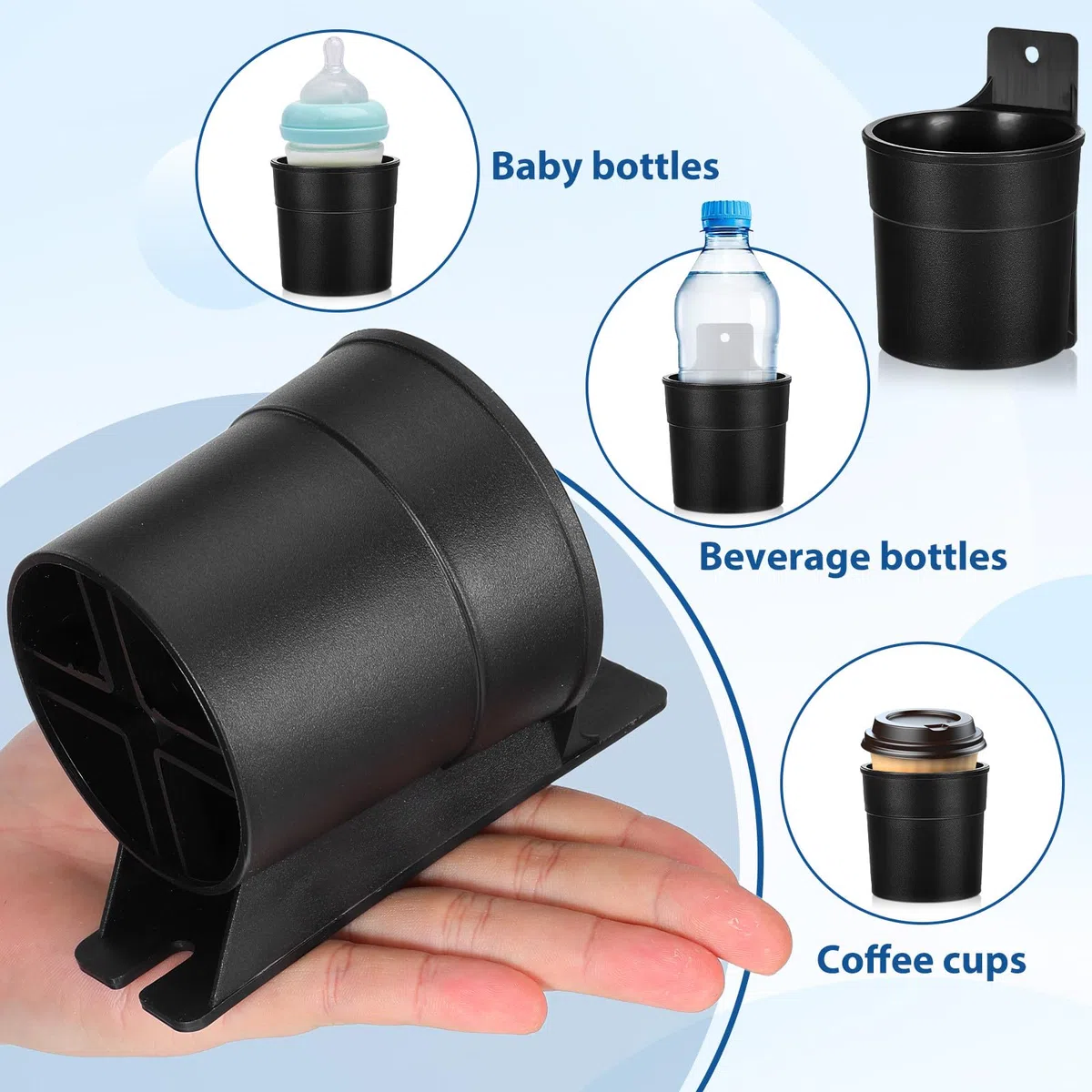 ABOOFAN Portavasos para Silla de Cine y Teatro, Soporte Resistente para Botellas y Vasos, Compatible Biberones, Fácil Instalación sin Herramientas, Accesorio Portátil para Exteriores