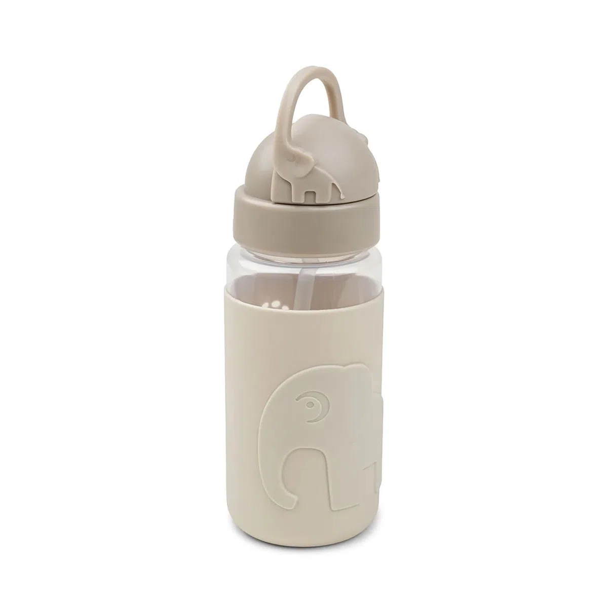 Done by Deer 1039449 Botella con pajita Easy Grip - Elefante Elphee Sand (350 ml)