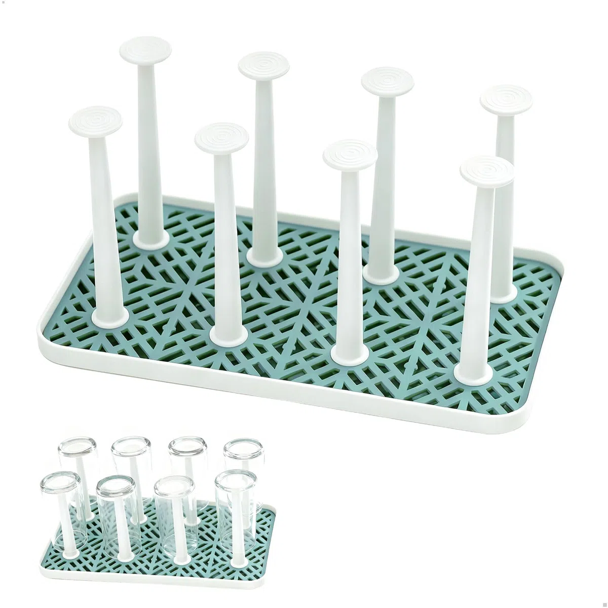 Escurre Biberones, Seca Biberones Secador Biberones, Organizador Desmontable con Bandeja Antideslizante para Cocina Restaurante Salón, Seca 8 Biberones