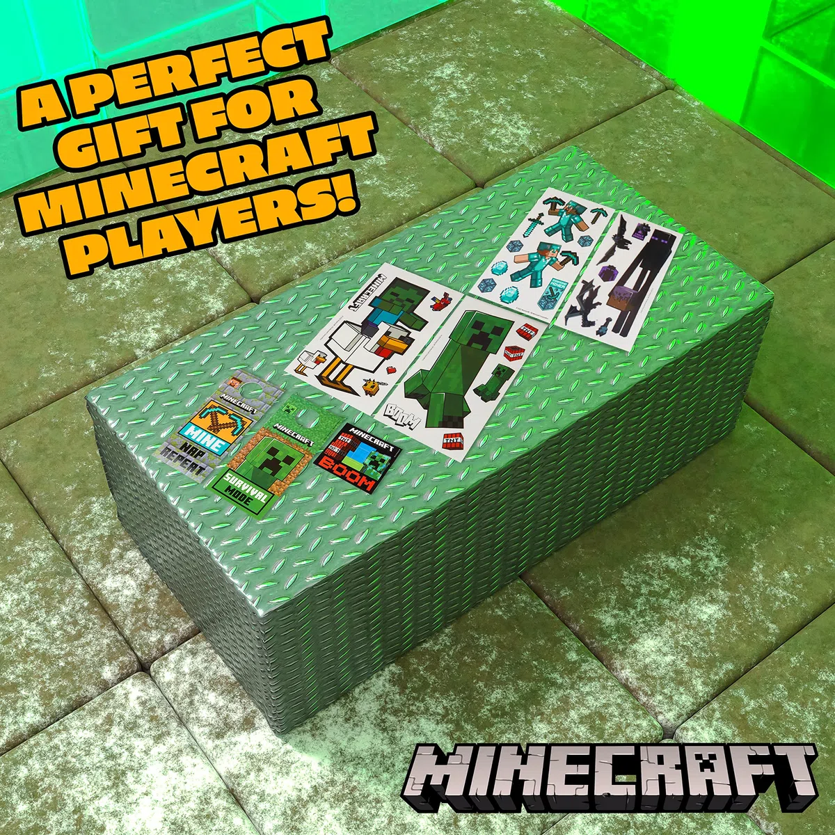 Minecraft Pegatinas Infantiles - Vinilos de Pared Decorativos para Niños