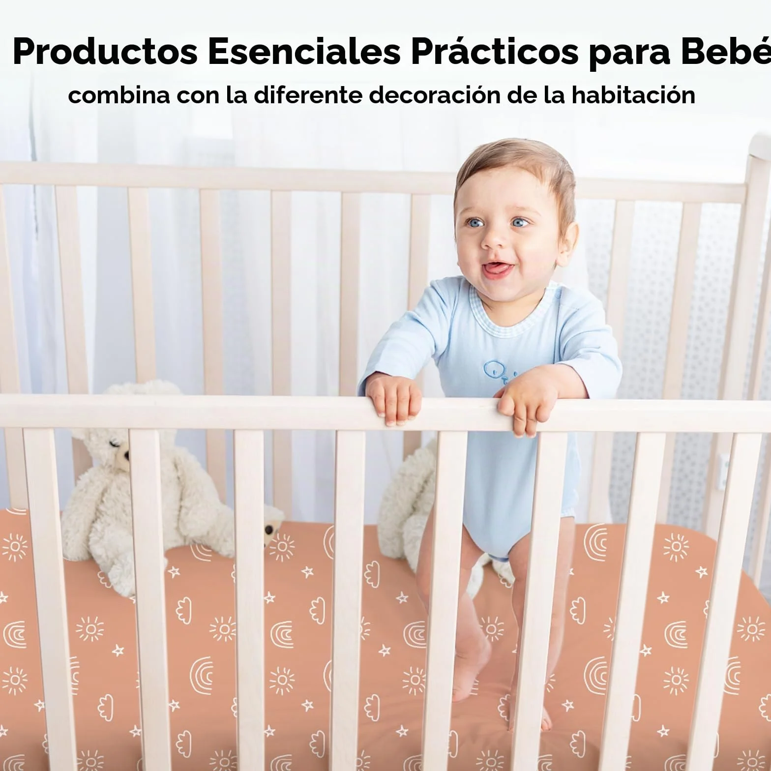 Yoofoss Juego de 2 Sábanas Bajeras Ajustables para Cuna de Bebé 60x120 cm Protector de Colchón Microfibra