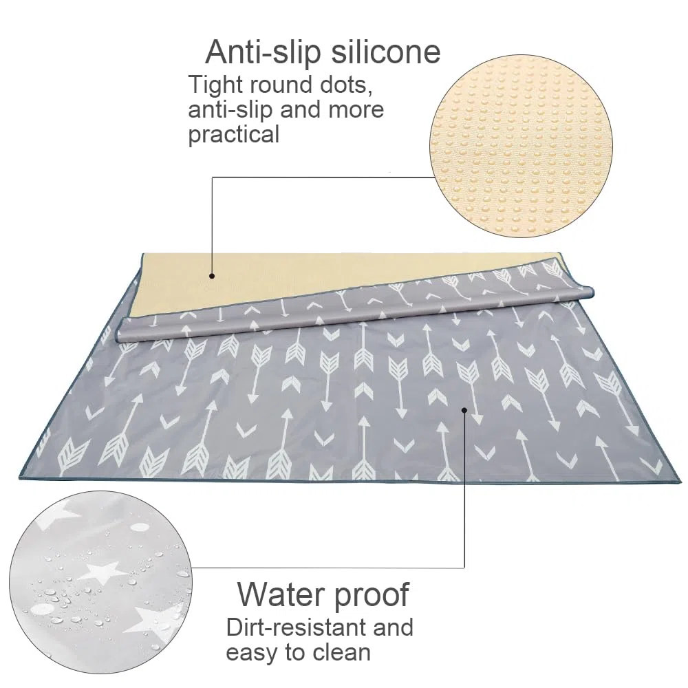 Bebé Trona Silla Altas Alfombrilla Redondo para Debajo de Silla Alta, Creativa Alfombra de Juegos Niños Impermeable Antideslizante Splat Mat Tapete Piso Picnic Manteles (Luna Azul)