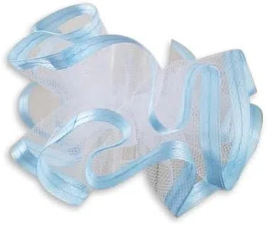 Manguito de tul para niños con cinta de raso para velas de bautizo y comunión con diámetro de 3-6 cm (azul)