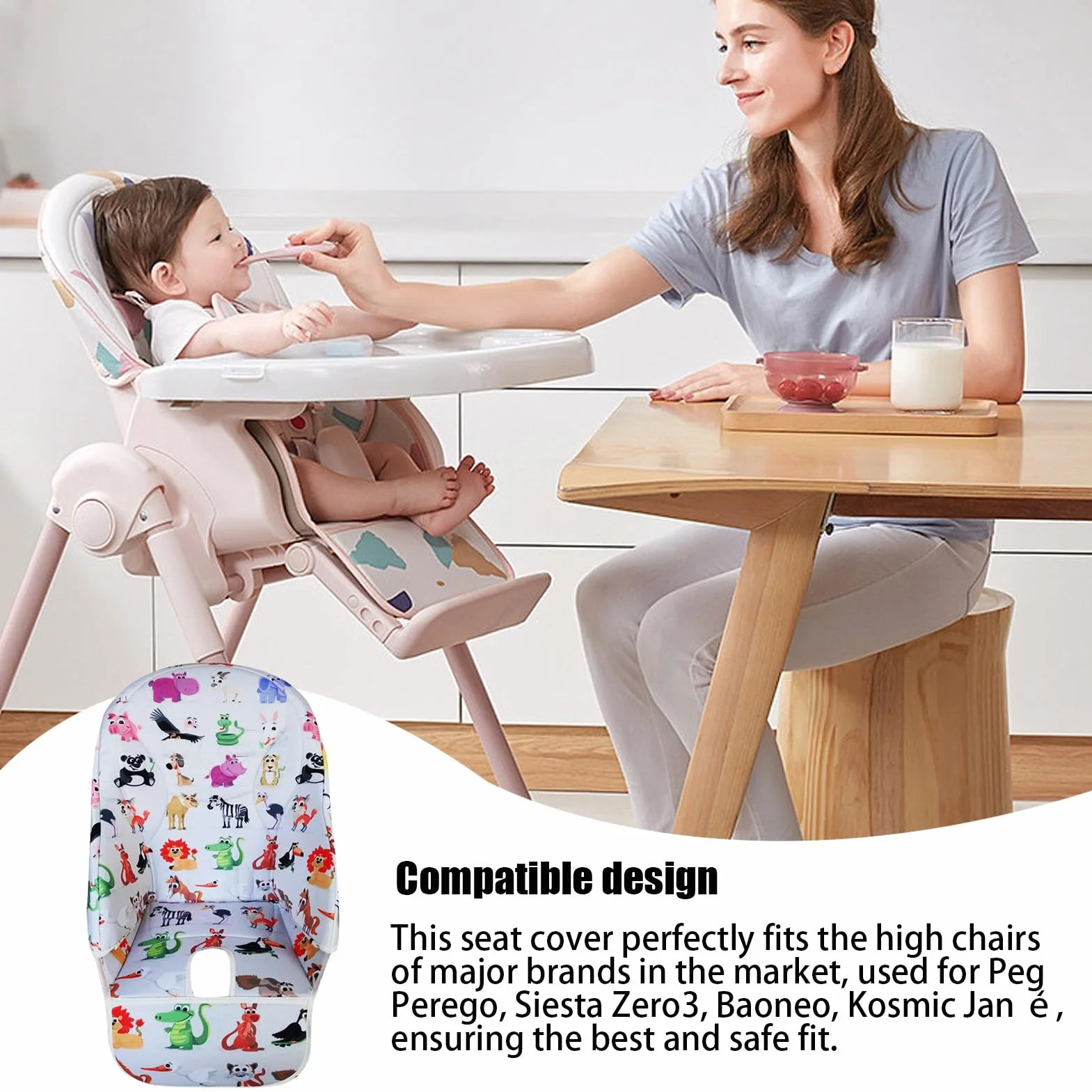 Funda Para Trona Para Bebé, Cojín Para Trona, Funda Para Silla Repuesto, Funda Para Silla Comedor Bebé Compatible Con Las Principales Marcas Del Mercado, Siesta Zero3, Baoneo, Kosmic Jané