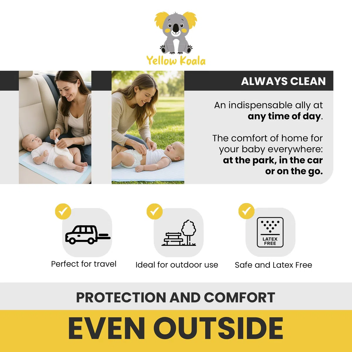 Traversine para bebé desechable, 100 unidades, 33 x 45 cm, pañales absorbentes de 6 capas, suaves e impermeables – Traversine desechable para cambiador, incontinencia y cama, sin látex