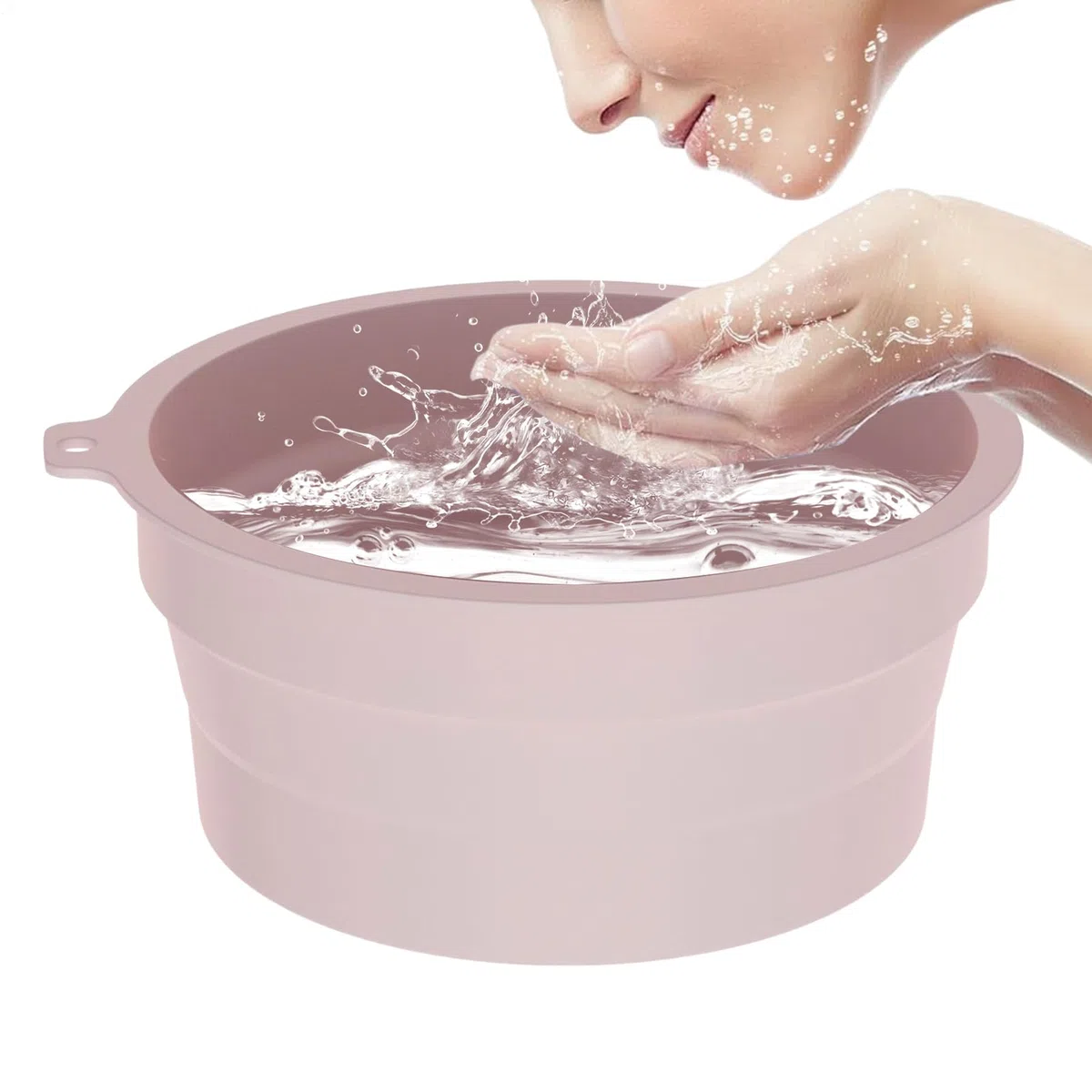 Tazón de cara de hielo, caída de hielo frío, 8.46x3.94 pulgadas de lavado de belleza de silicona, herramienta de referencia de piel, diseño portátil liviano para hogar, vacaciones, viajes, hotel, viaj