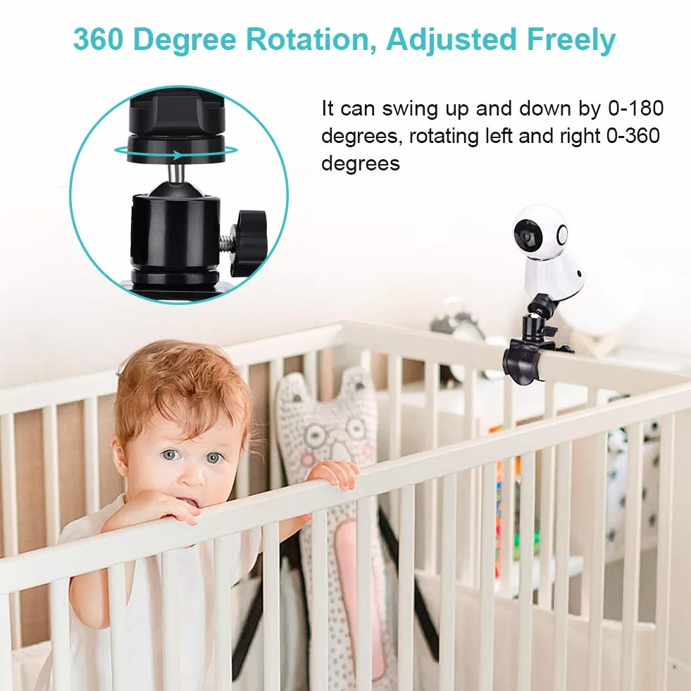 Soporte Universal para Monitor de Bebé con Montaje Flexible, Compatible con Cuna y Pared, Instalación Sin Herramientas